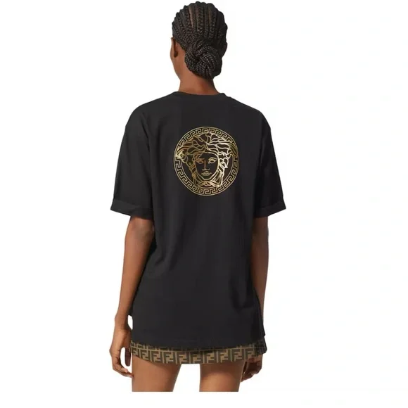 Fendi Fendace Logo Womens T-shirt
Black/Gold - Picture 6 of 14